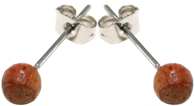 Paar Ohrstecker mit Holzperle - Holzschmuck, Talisman Shop