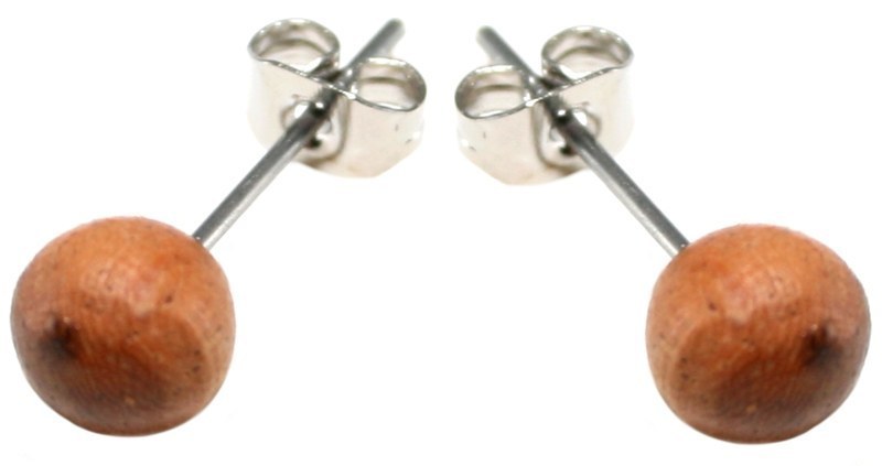 Paar Ohrstecker mit Holzperle - Holzschmuck, Talisman Shop