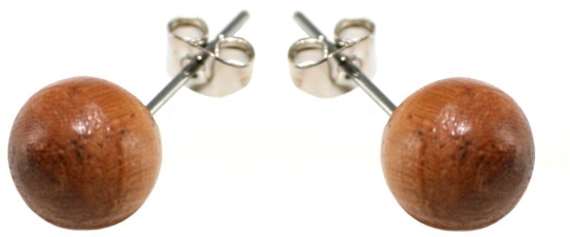 Paar Ohrstecker mit Holzperle - Holzschmuck, Talisman Shop