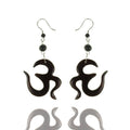 OM-Symbol Ohrringe Paar Goa Holz-Schmuck