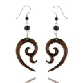 Tribal Holz-Ohrringe Paar Goa Naturschmuck