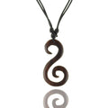 Doppelte Spirale Holz Kette Natur-Schmuck