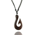 Tribal Hook Holz Kette Natur-Schmuck