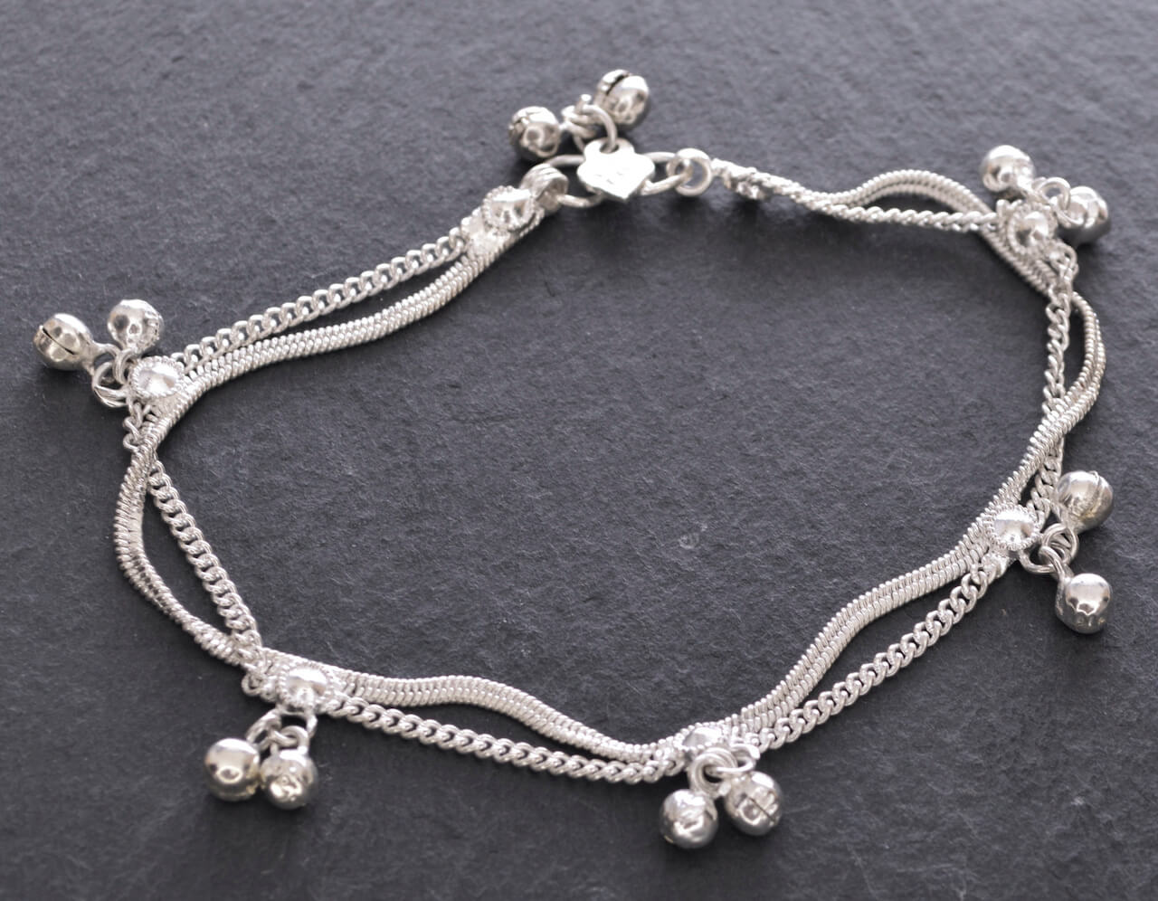 Fußkettchen kleine glocken - silberfarbene Fußkette, Modeschmuck