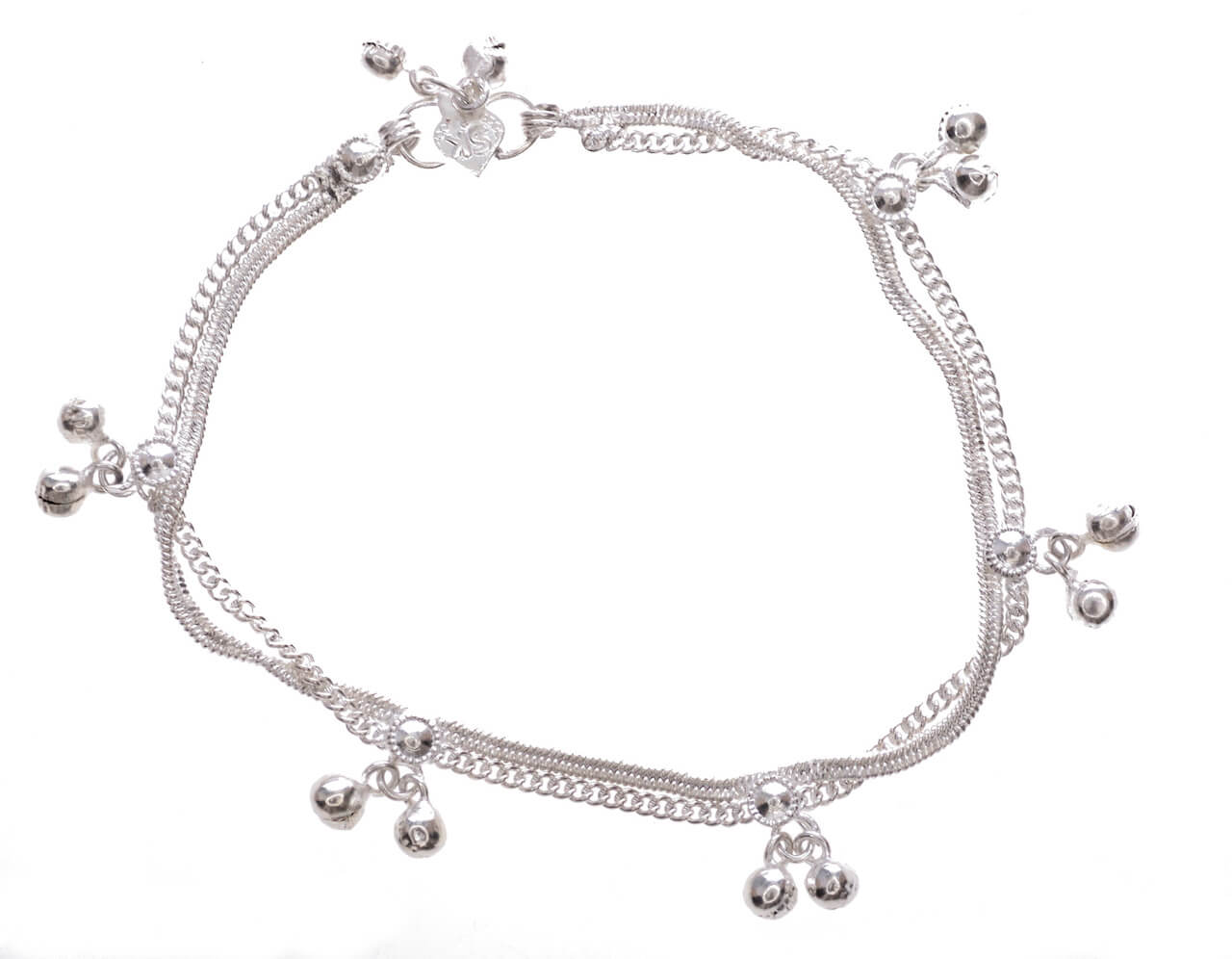 Fußkettchen kleine glocken - silberfarbene Fußkette, Modeschmuck
