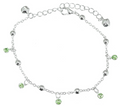 Fußkette Glöckchen grüne Glitzersteine