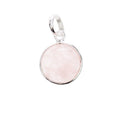 Rosenquarz Anhänger Rund – 925 Silber Eleganter Cabochon Kettenanhänger