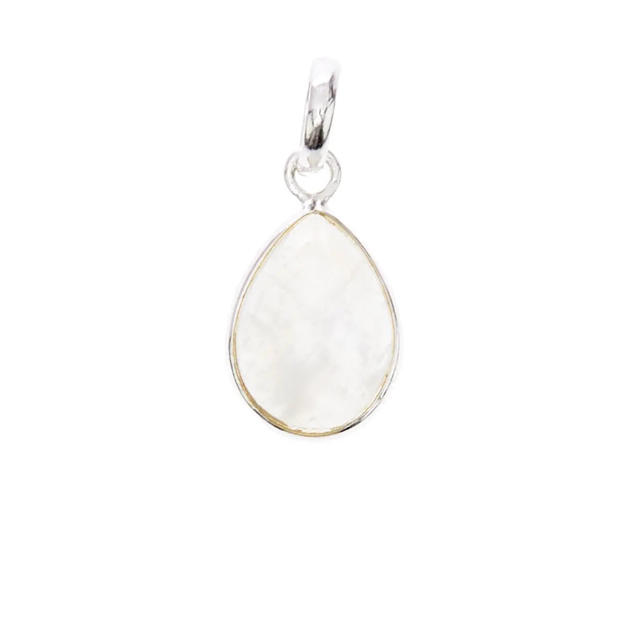 Mondstein Anhänger Tropfen – 925 Silber Eleganter Cabochon Kettenanhänger