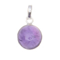 Amethyst Anhänger Rund – 925 Silber Eleganter Cabochon Kettenanhänger