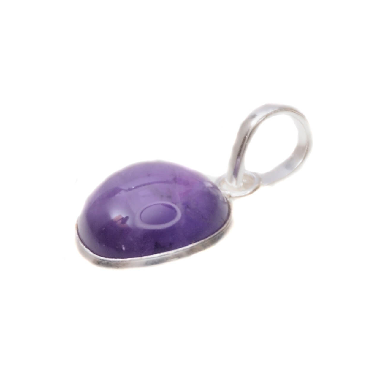 Amethyst Anhänger Rund – 925 Silber Eleganter Cabochon Kettenanhänger