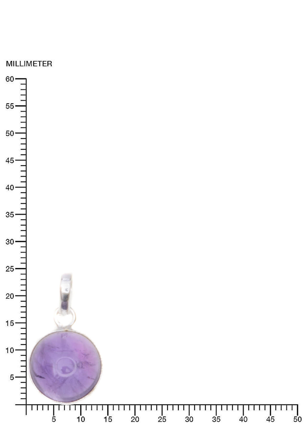 Amethyst Anhänger Rund – 925 Silber Eleganter Cabochon Kettenanhänger