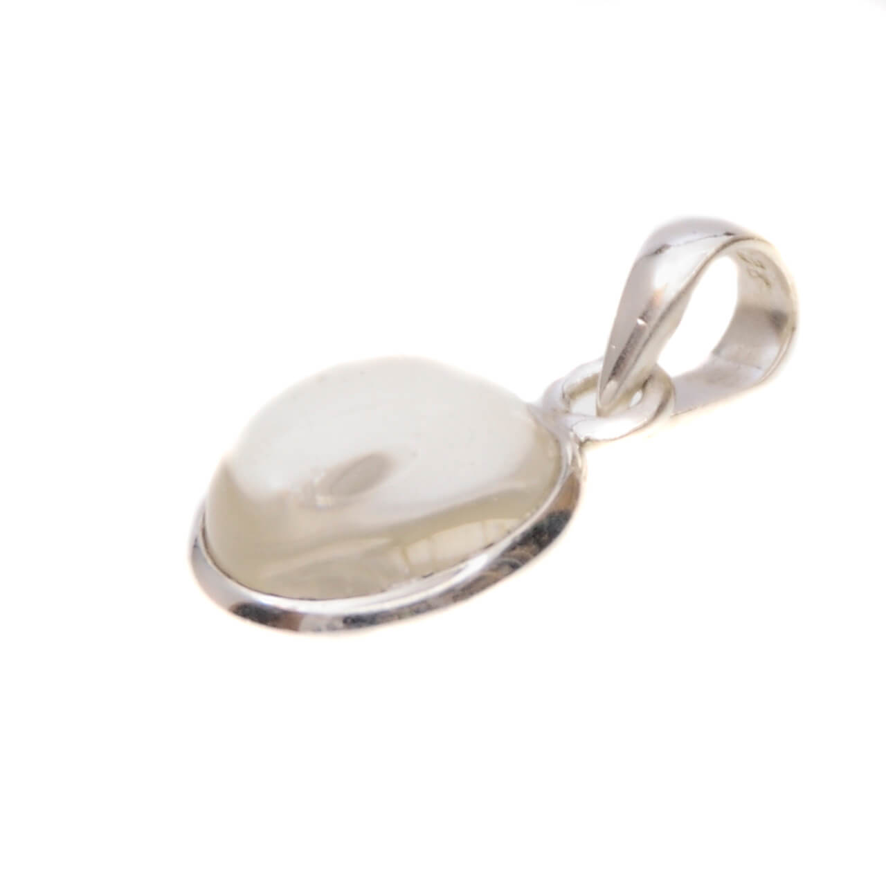 Ovaler Bergkristall Silberanhänger Edelstein Schmuck