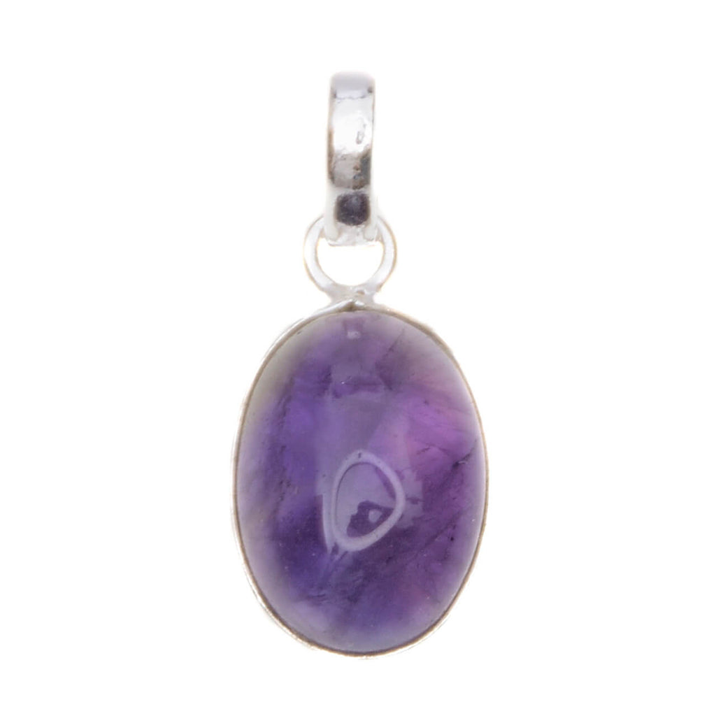 Ovaler Amethyst Silberanhänger Edelstein Schmuck