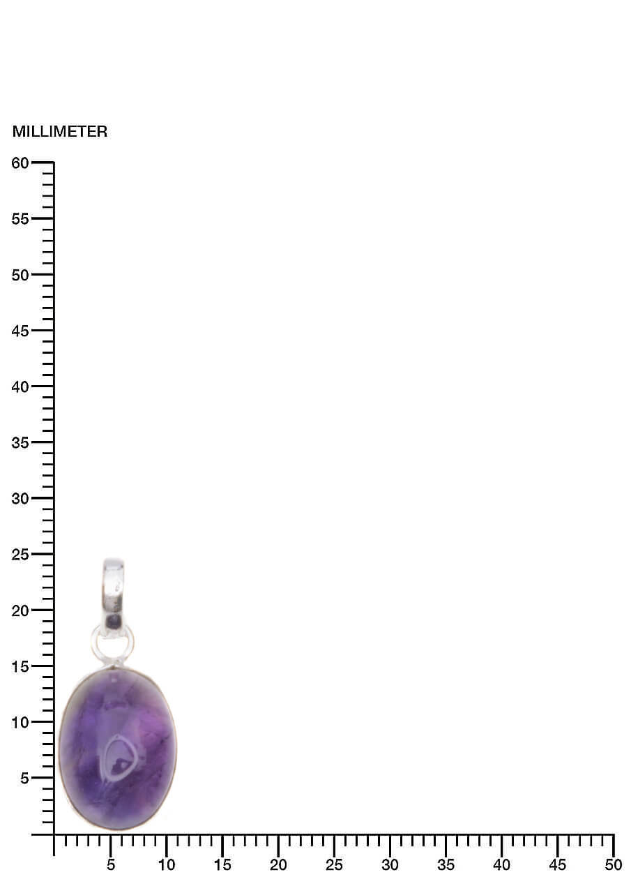 Ovaler Amethyst Silberanhänger Edelstein Schmuck