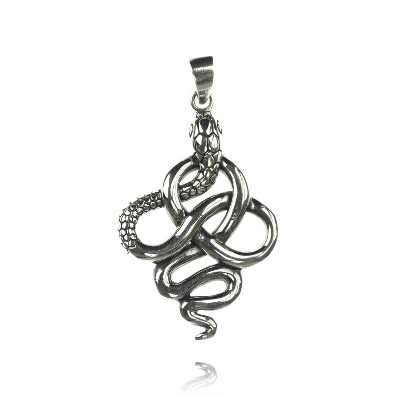 Schlange Silber Kettenanhänger 47mm Gothic Schmuck