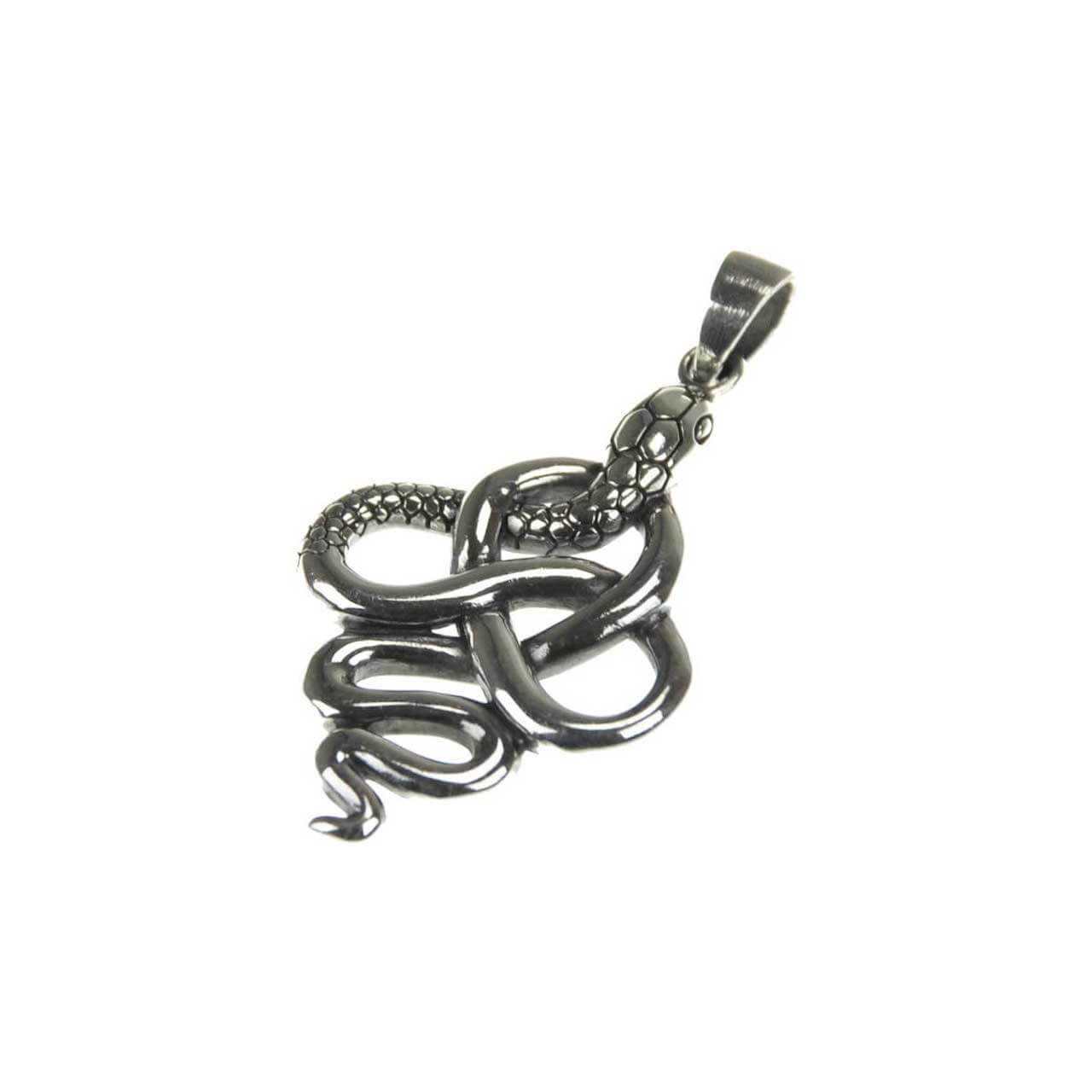 Schlange Silber Kettenanhänger 47mm Gothic Schmuck