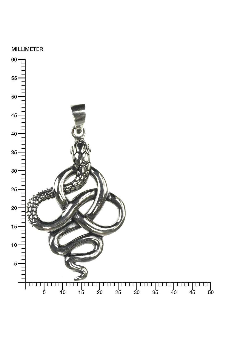 Schlange Silber Kettenanhänger 47mm Gothic Schmuck
