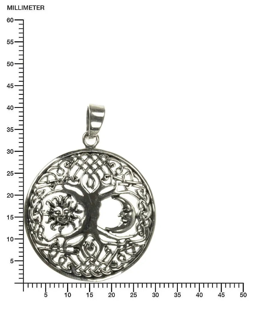 Filigraner keltischer Lebensbaum Sonne Mond 925 Silber