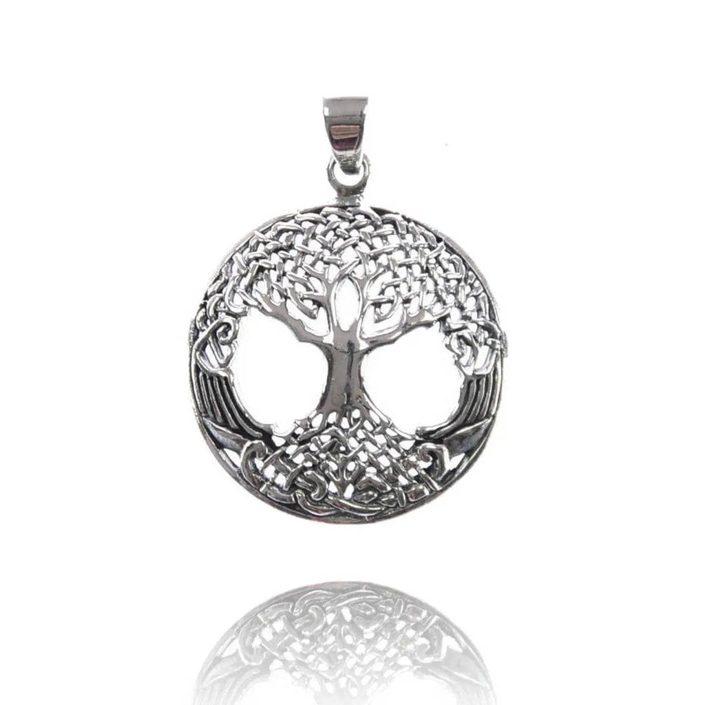 Yggdrasil Silber-Anhänger, keltischer Lebensbaum Schmuck