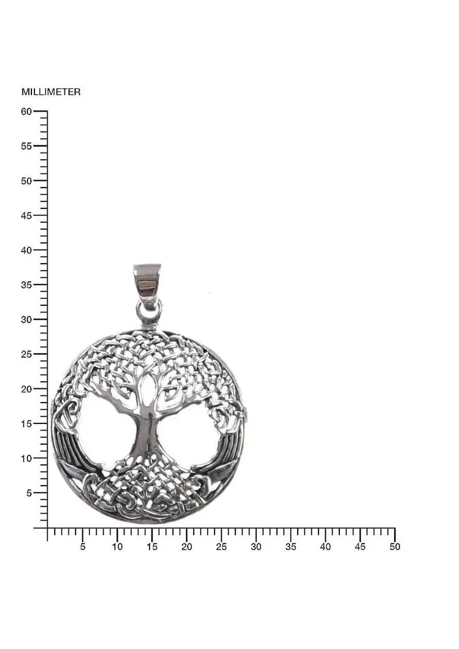 Yggdrasil Silber-Anhänger, keltischer Lebensbaum Schmuck