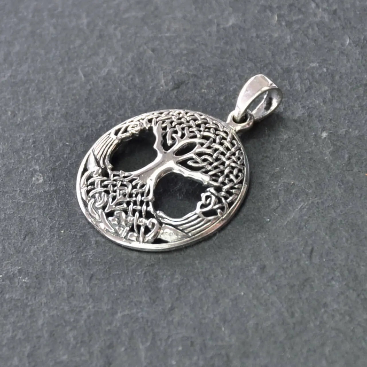 Yggdrasil Silber-Anhänger, keltischer Lebensbaum Schmuck