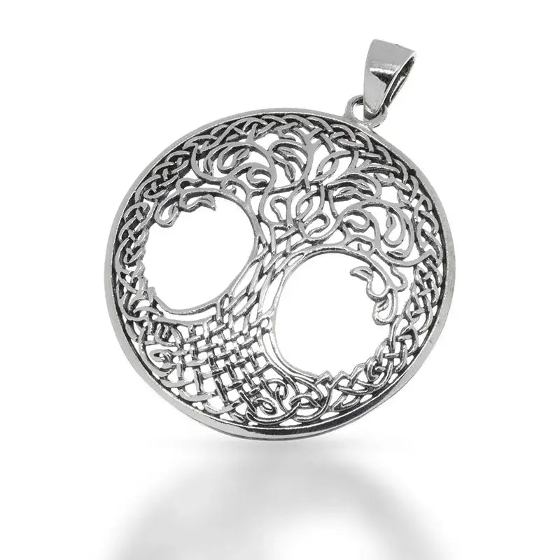 Großer Lebensbaum Silberanhänger 925 – Keltischer Yggdrasil Weltenesche Schmuck
