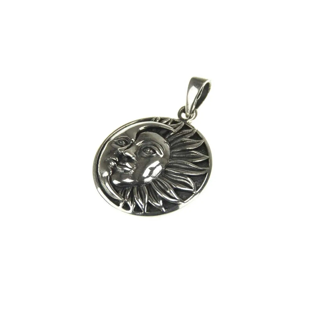 Sonne Mond Silberanhänger Kette 925 Silber