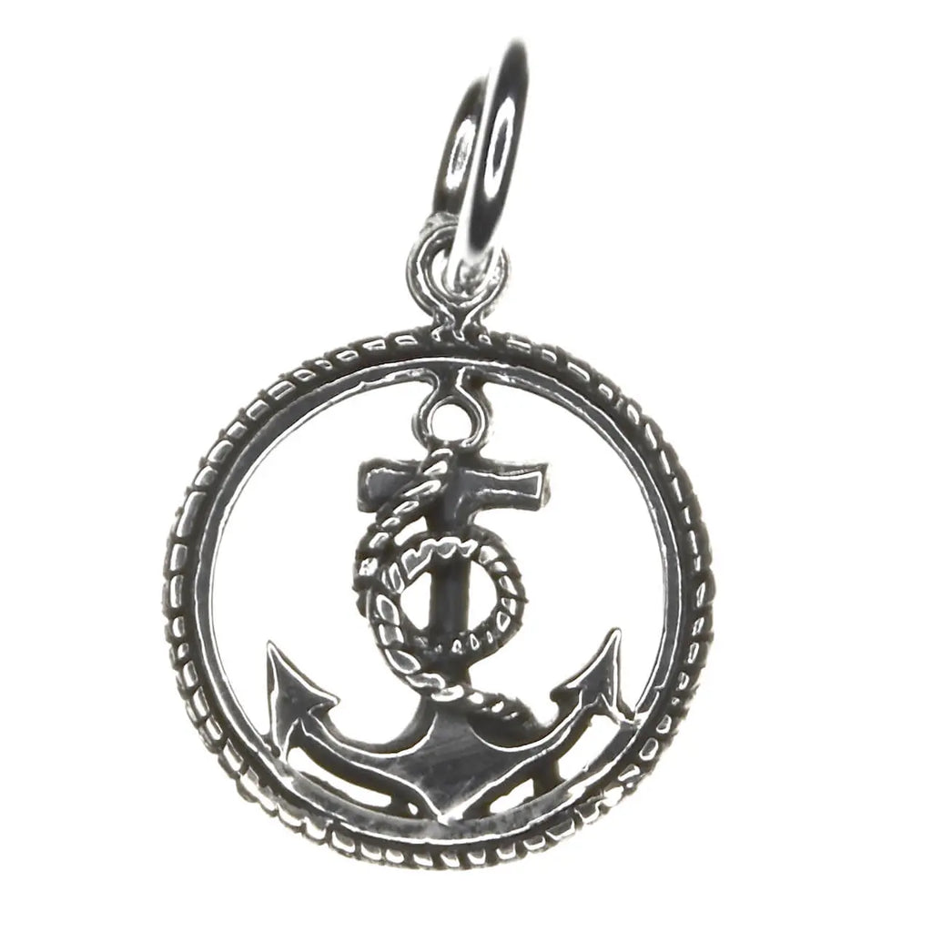 Silberanhänger Anker mit Seil