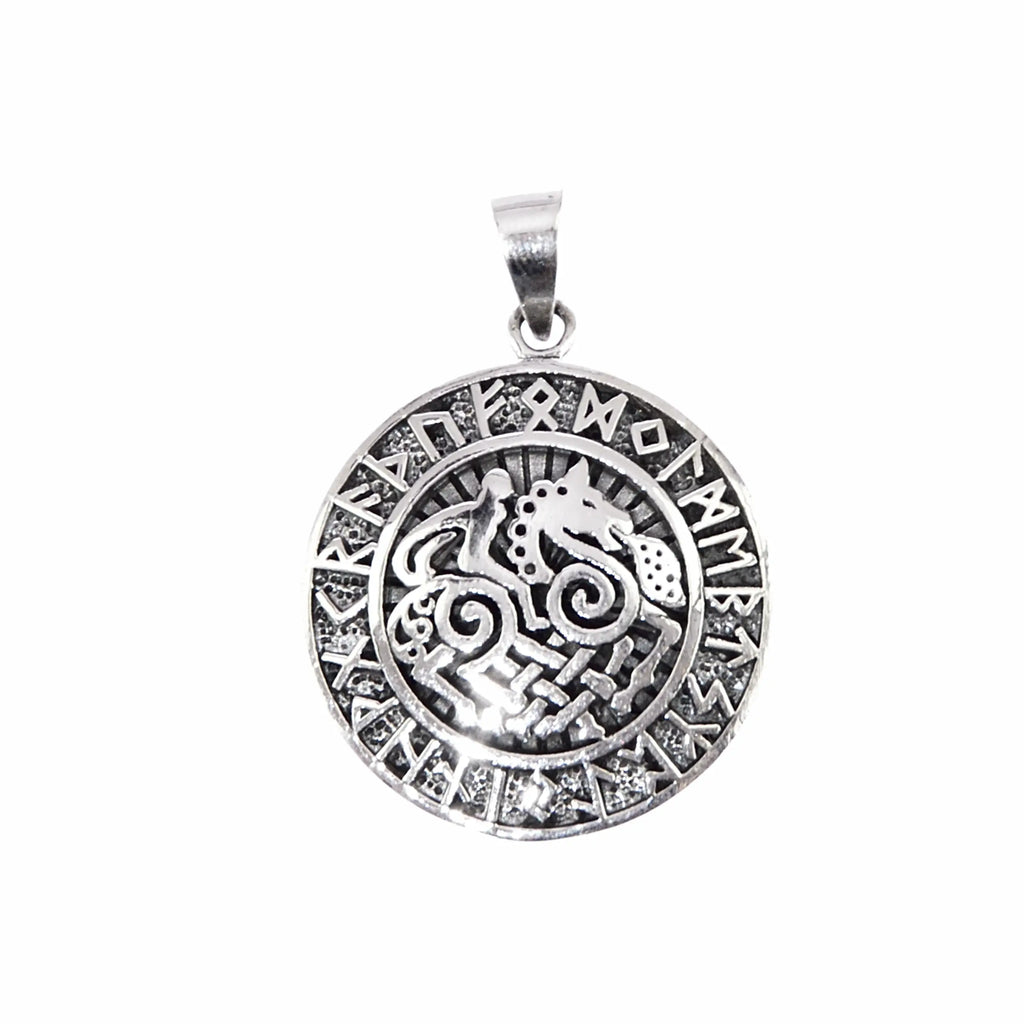 Futhark Kettenanhänger Silber Wikinger Edda