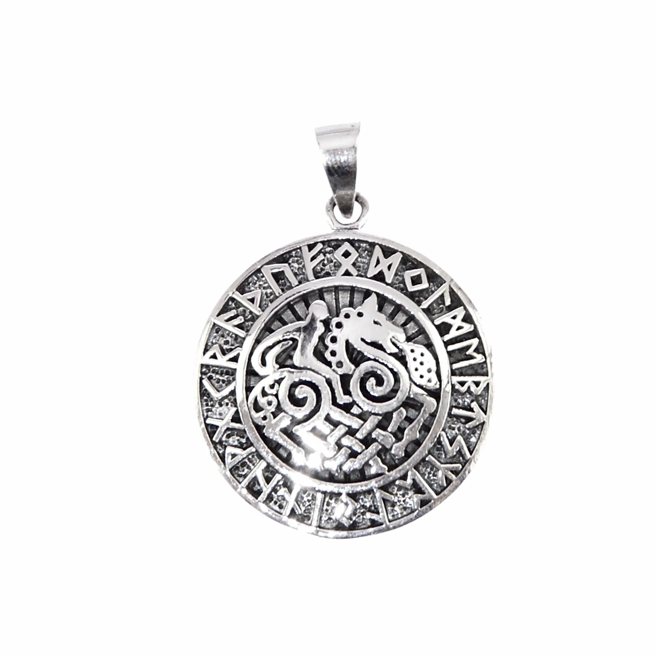 Futhark Kettenanhänger Silber Wikinger Edda