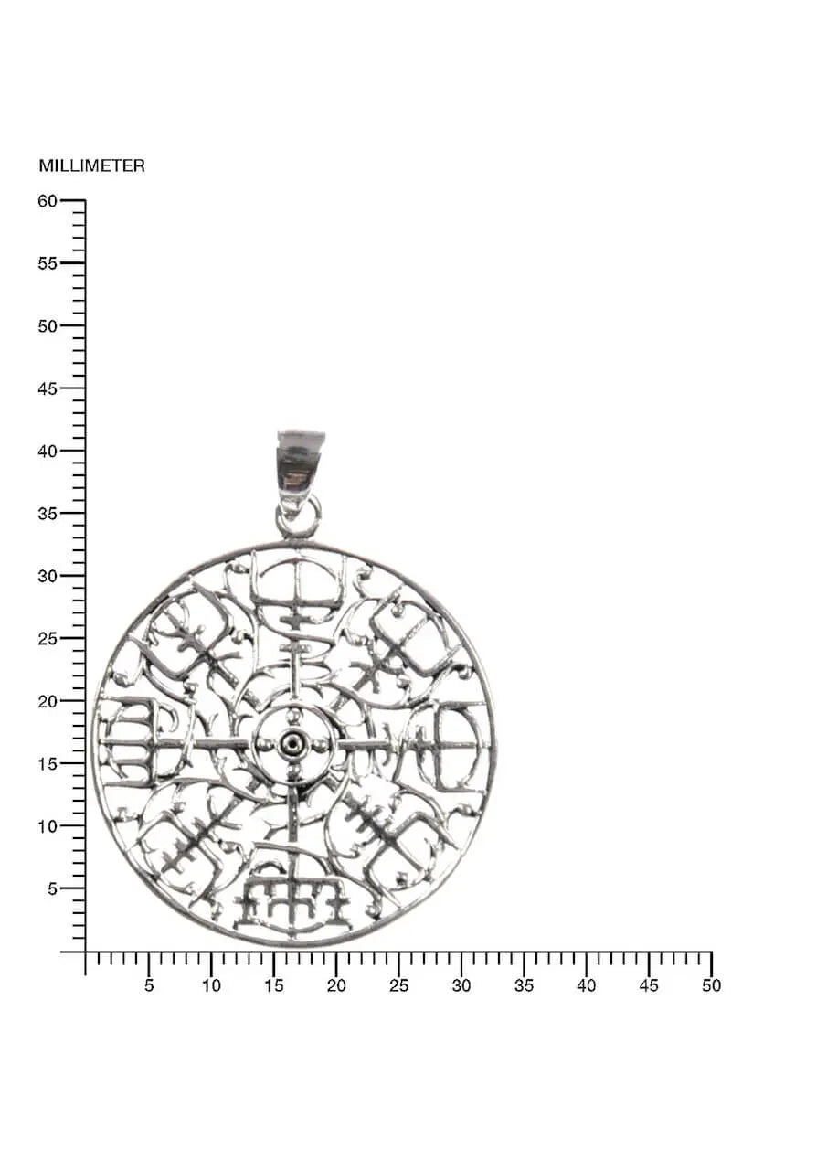 Rune der Unwiderstehlichkeit Wikinger Sillberanhänger Vegvisir Schmuck