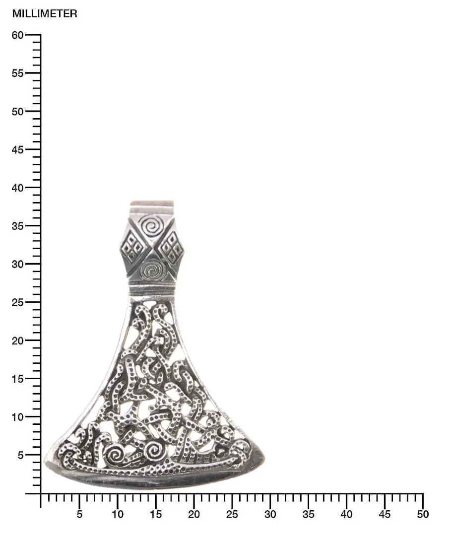 Massiver Silber Axt-Anhänger Bartaxt Dane Kelten Wikinger