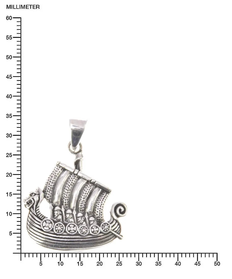Drachenboot Silberanhänger Wikingerschiff