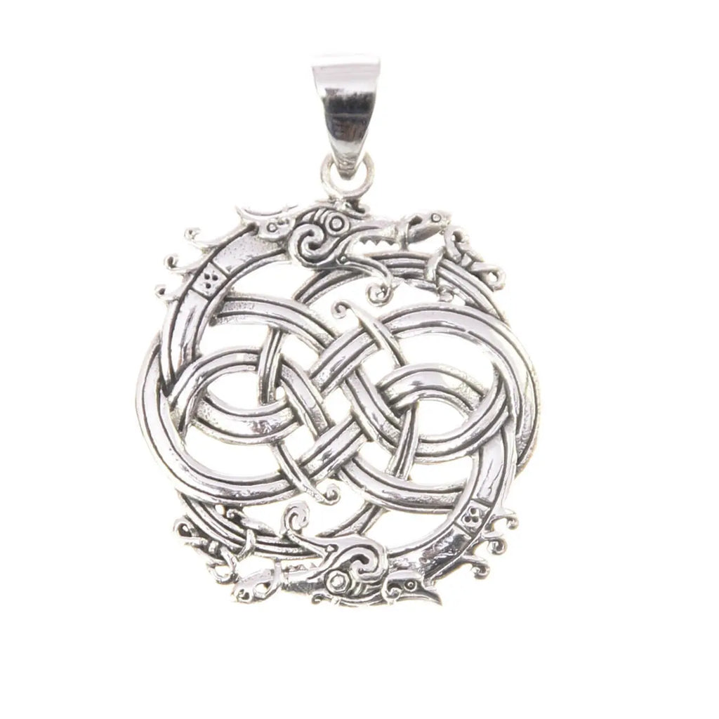 Drache Wikinger Schmuck Silber Amulett