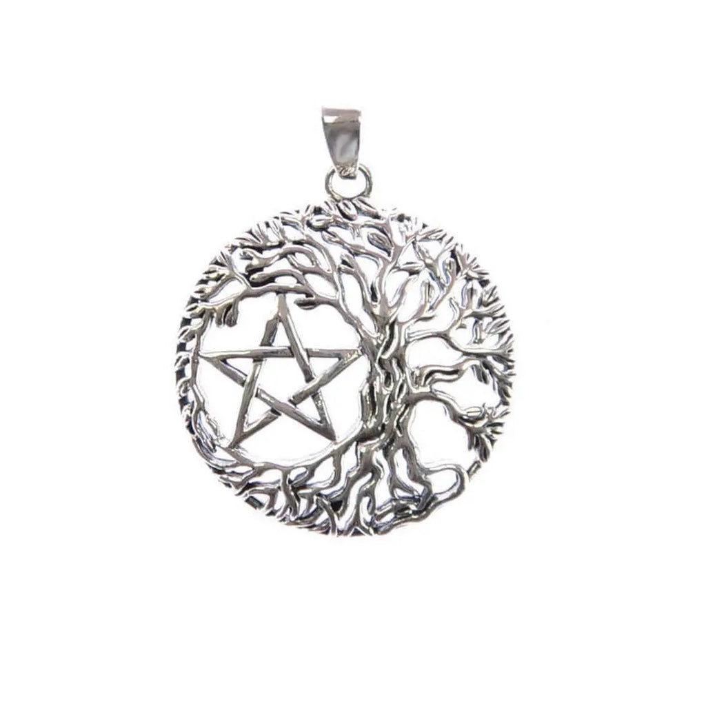 Lebensbaum mit Pentagramm Silber Anhänger