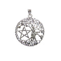 Lebensbaum mit Pentagramm Silber Anhänger
