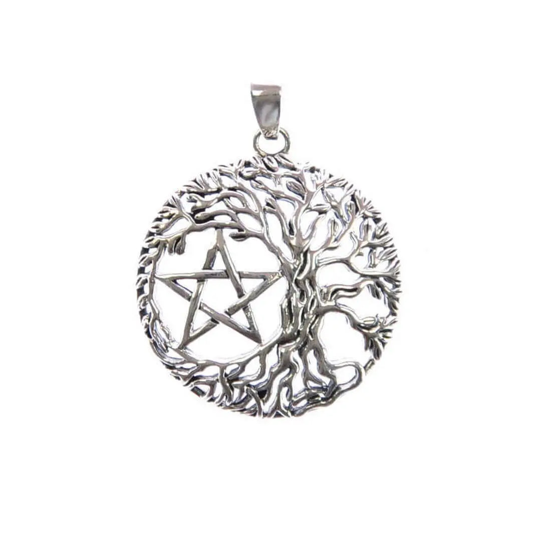 Lebensbaum mit Pentagramm Silber Anhänger