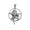 Schlange im Pentagram Anhänger – 925 Silber Talisman mit Schutzsymbol