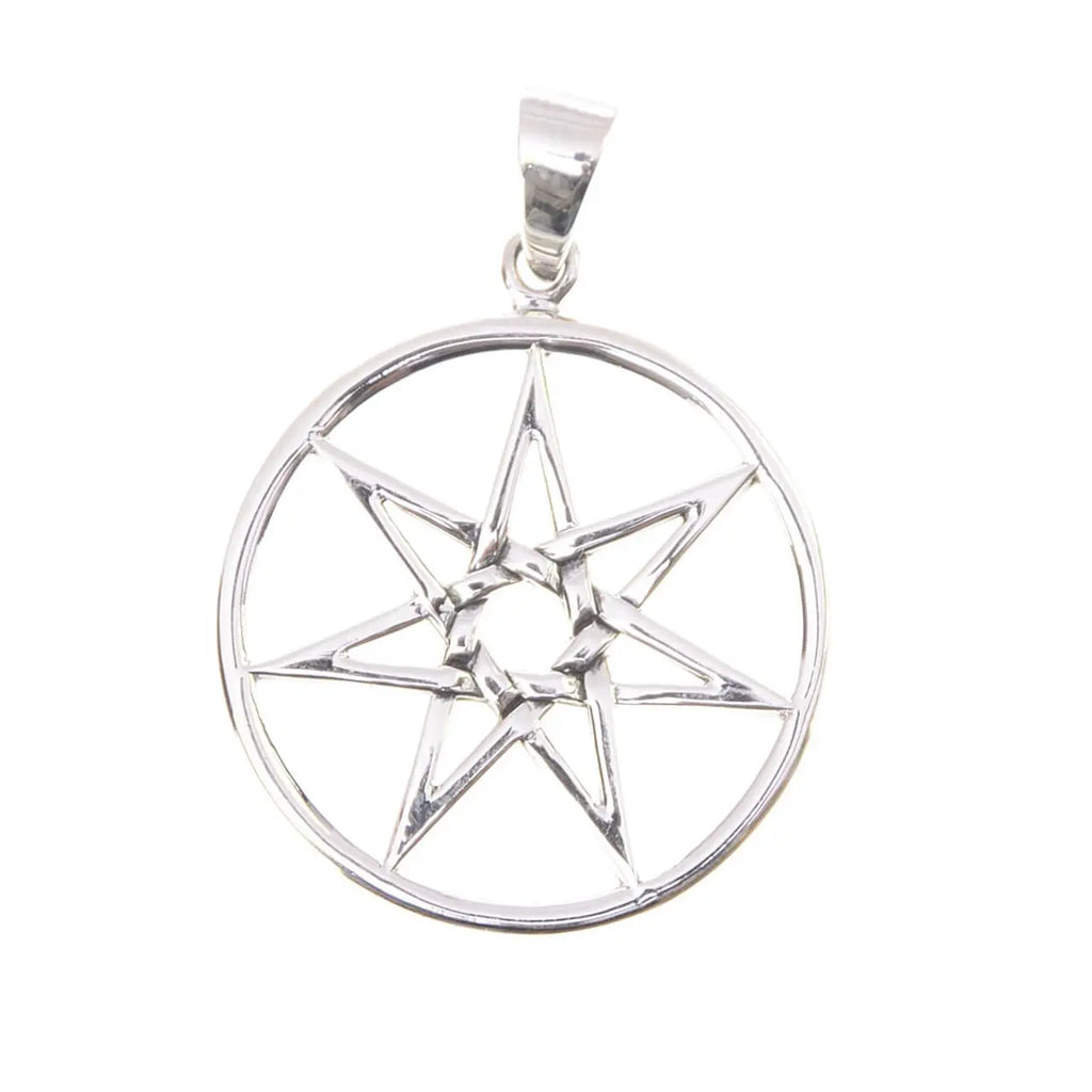 Siebenstern Heptagram Alchemie Silberanhänger