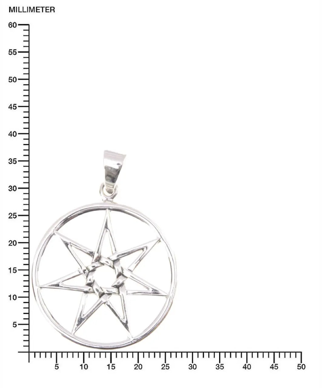 Siebenstern Heptagram Alchemie Silberanhänger
