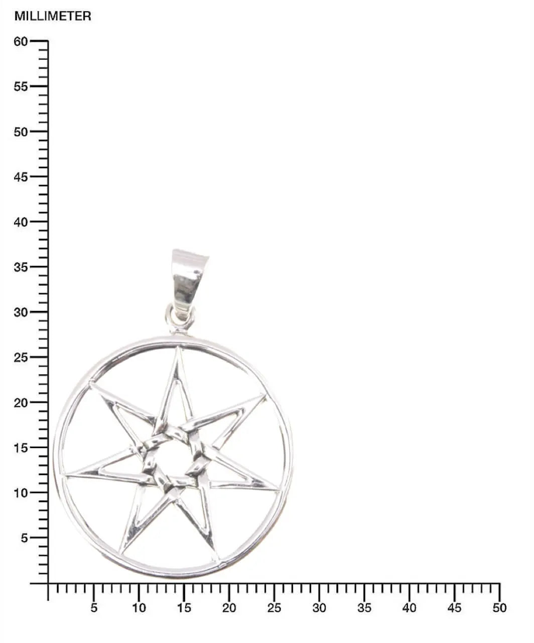 Siebenstern Heptagram Alchemie Silberanhänger