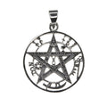 Massive Teufelsfalle Pentagram Anhänger 925 Silber- Schmuck