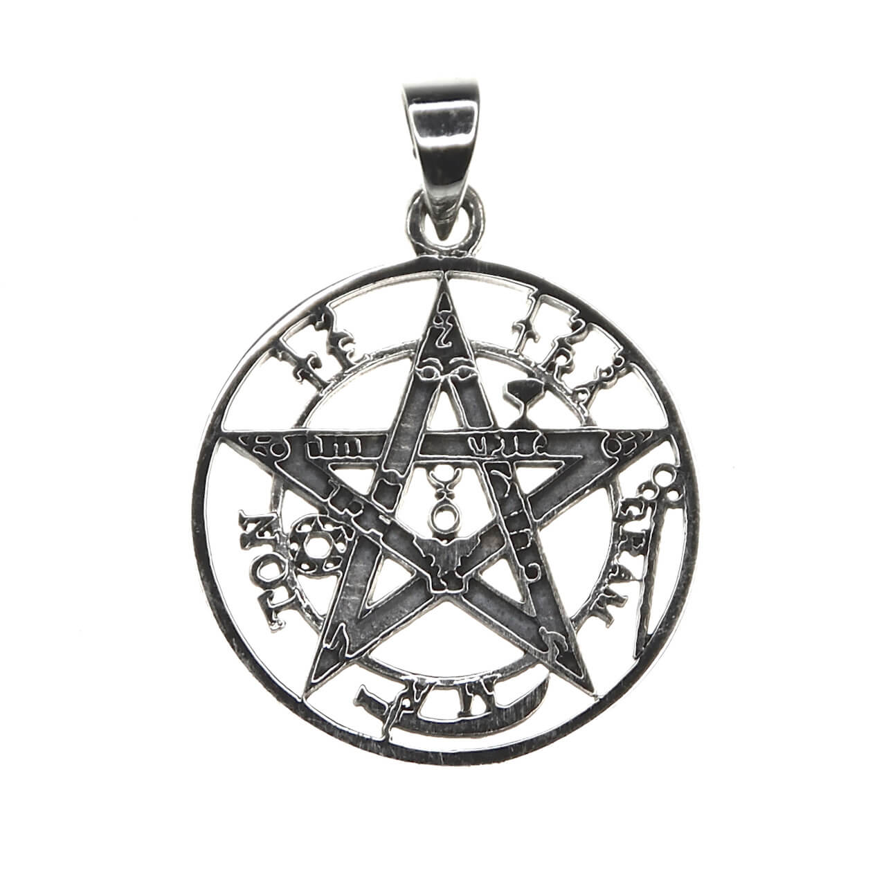 Massive Teufelsfalle Pentagram Anhänger 925 Silber- Schmuck