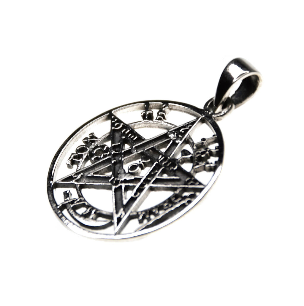 Massive Teufelsfalle Pentagram Anhänger 925 Silber- Schmuck