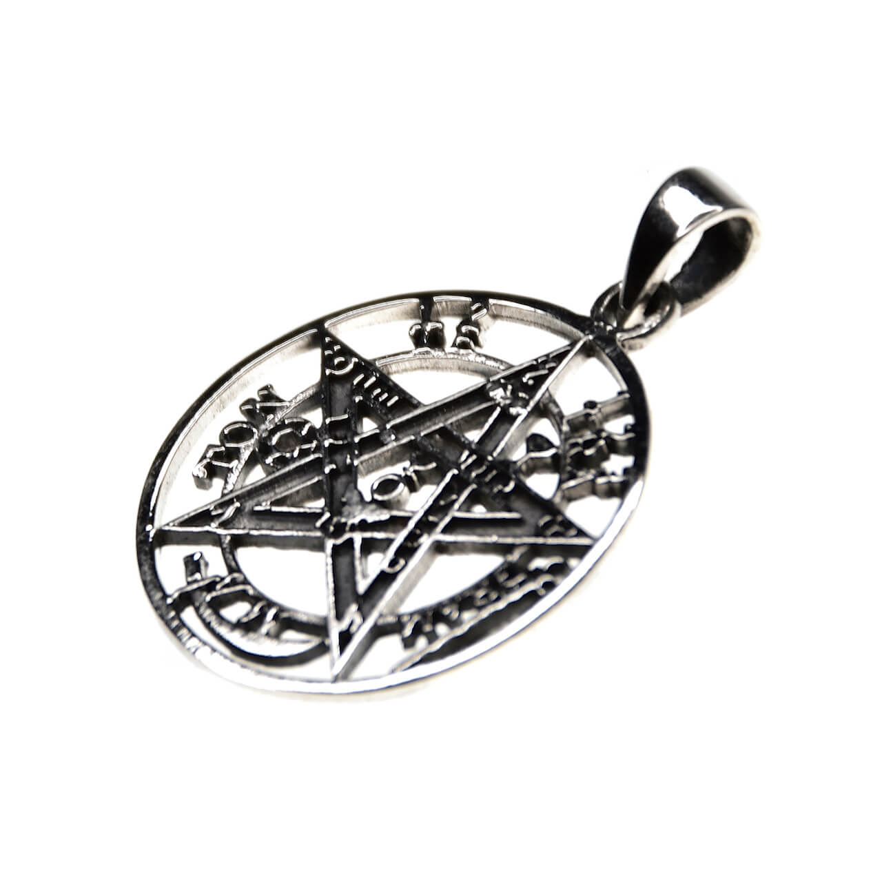Massive Teufelsfalle Pentagram Anhänger 925 Silber- Schmuck