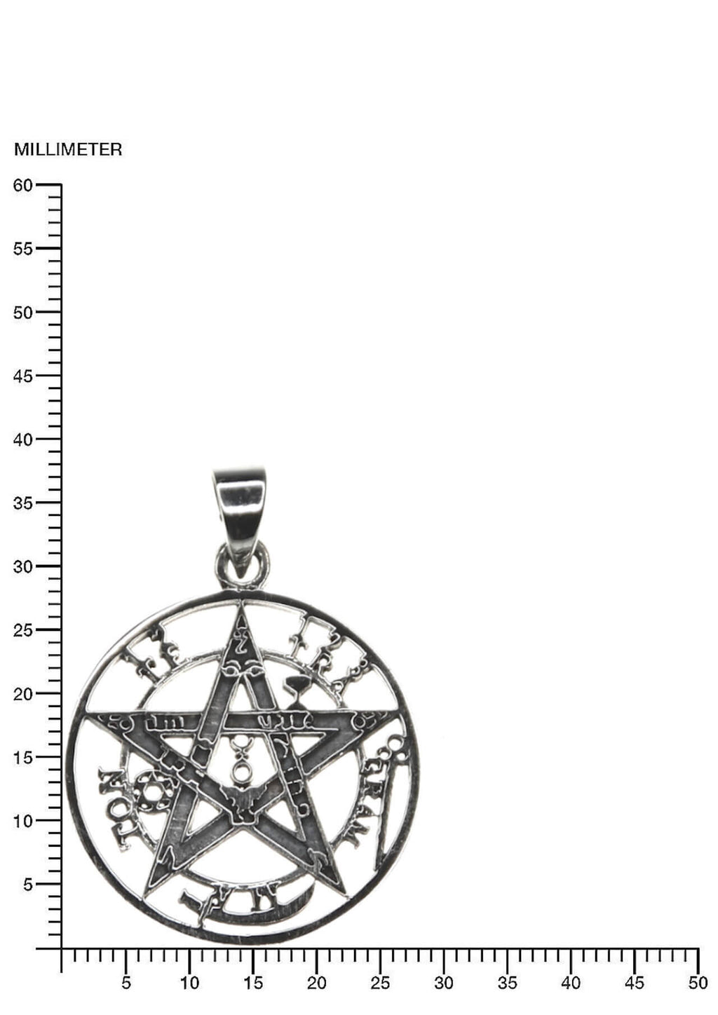 Massive Teufelsfalle Pentagram Anhänger 925 Silber- Schmuck
