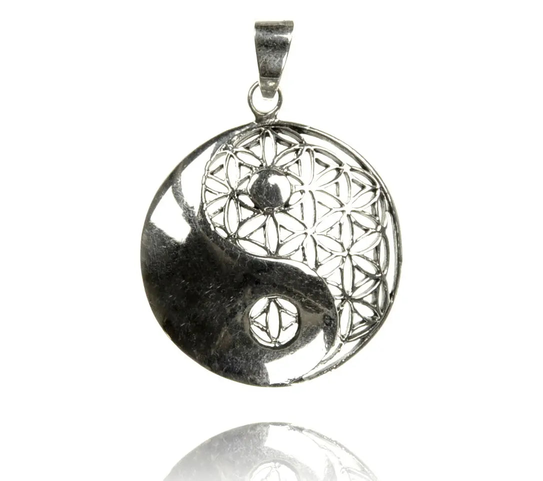 Ying Yang Blume-des-lebens Silber Schmuck