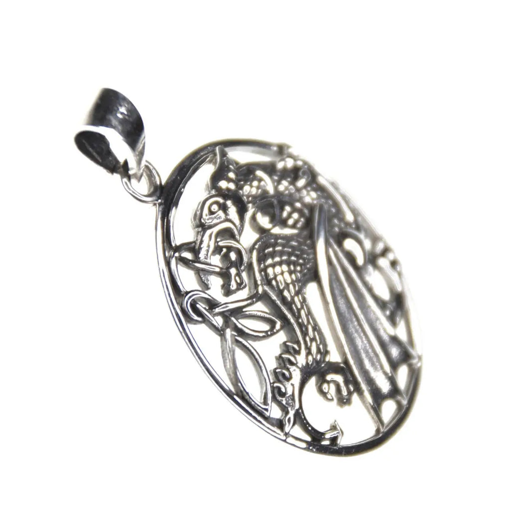Drachen Silber Anhänger 925 Silber keltischer Knoten
