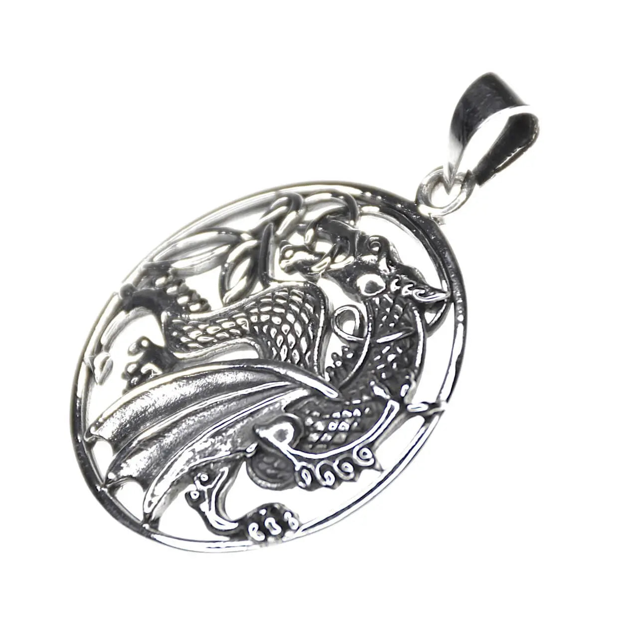 Drachen Silber Anhänger 925 Silber keltischer Knoten