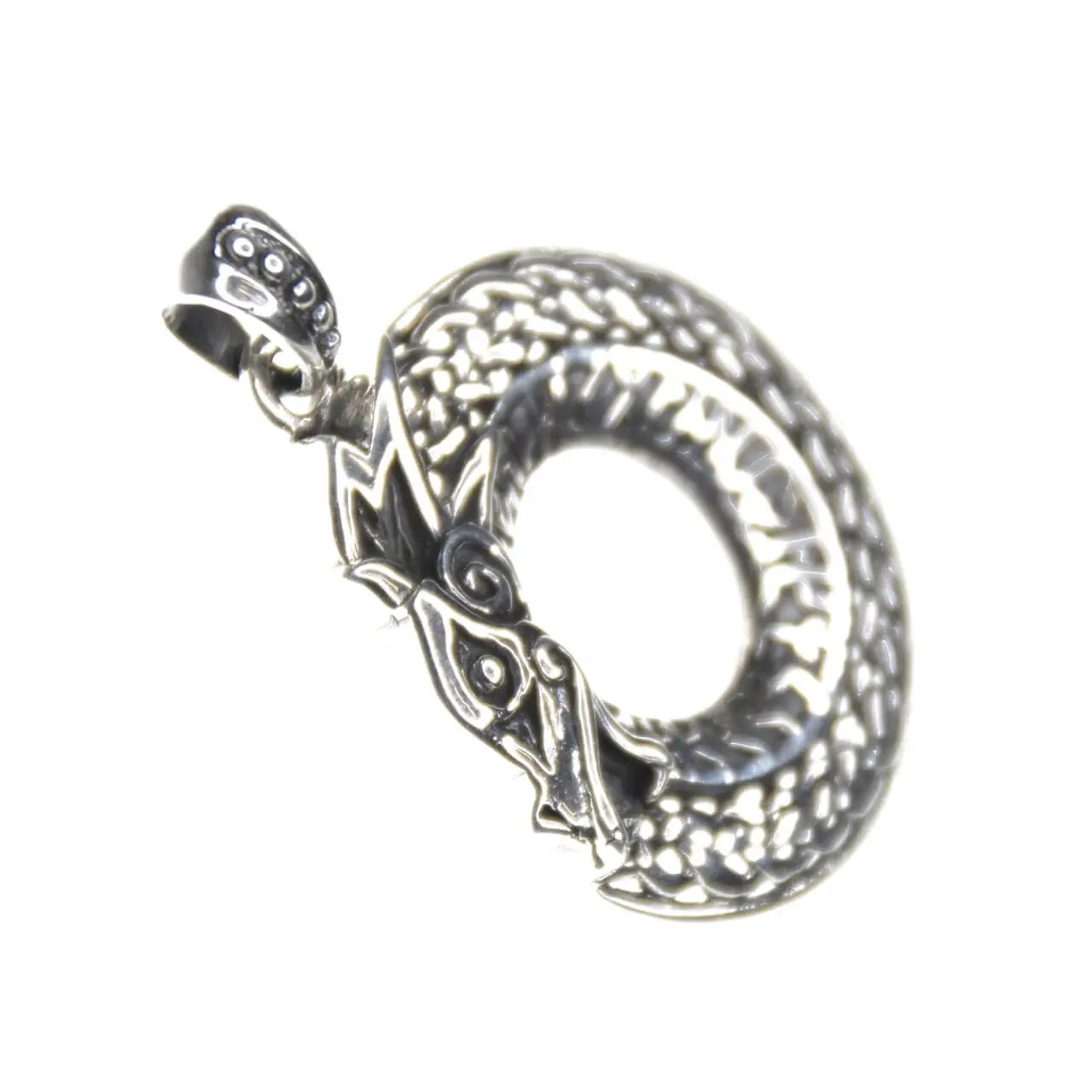 Ouroboros Silberanhänger Drache Futhark 925 Silber